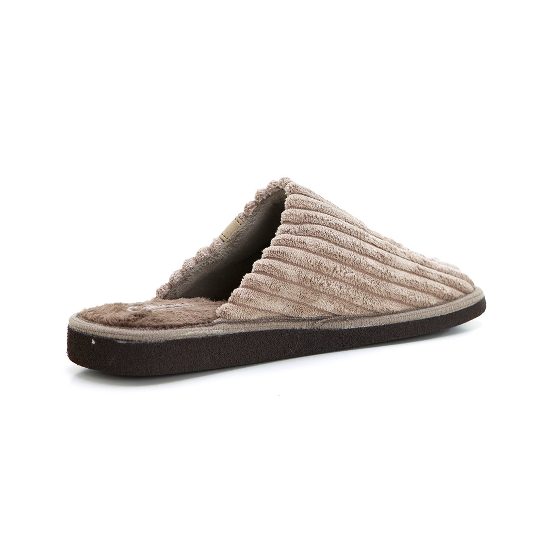 Cabrera 2899 Zapatilla de estar por casa destalonada hombre pana taupe.