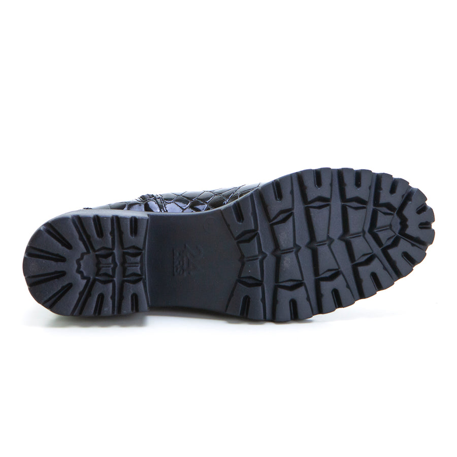 24HRS 26569 Botín piel charol coco negro