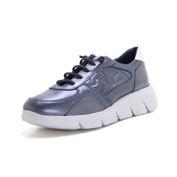 24HRS 26617 Sneaker piel metalizada cordón elástico