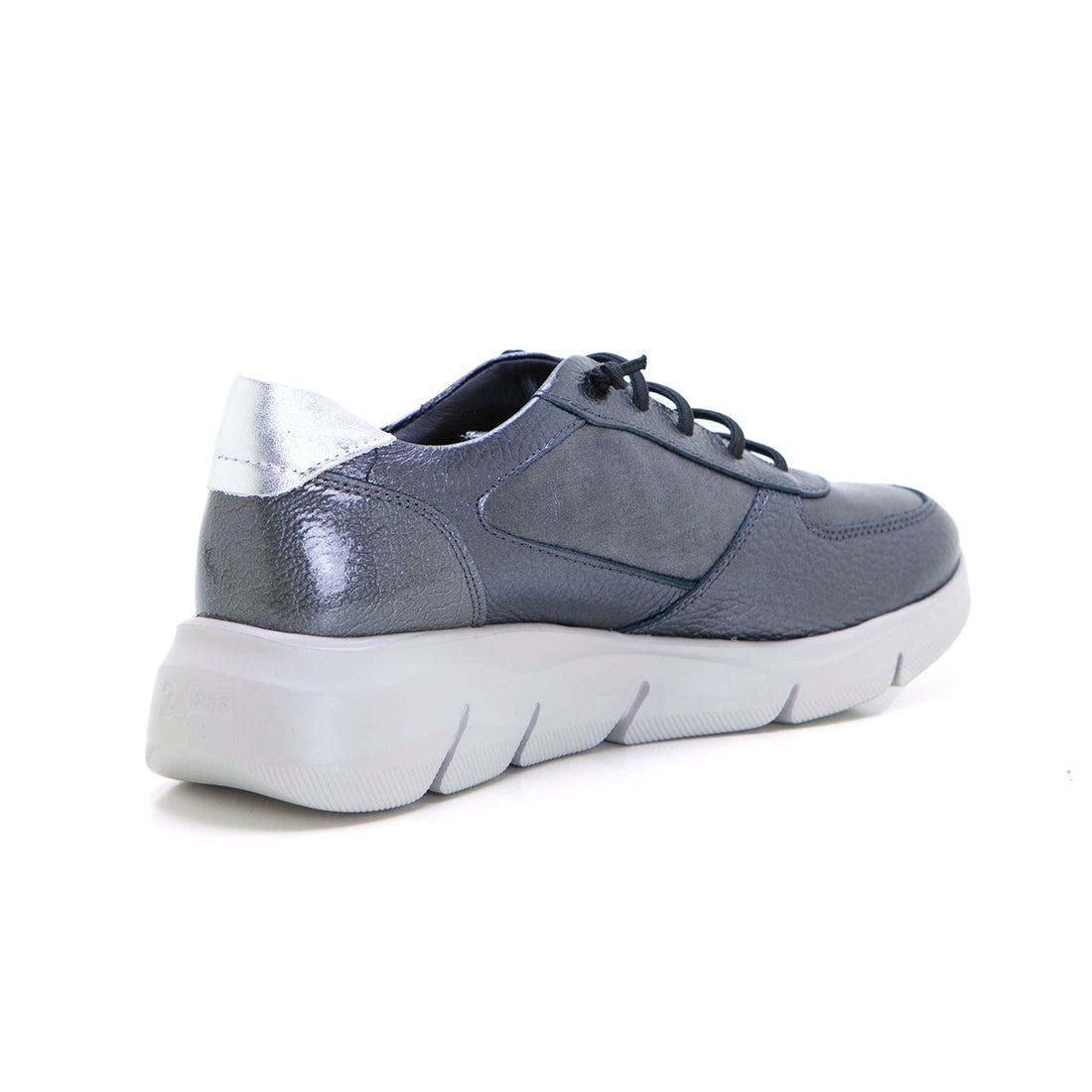 24HRS 26617 Sneaker piel metalizada cordón elástico