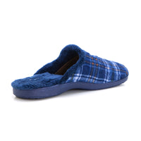 Garzón 6001.374 Zapatilla de ir por casa destalonada de cuadros marino.