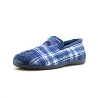 Garzón 6001.374 Zapatilla de ir por casa cerrada de cuadros marino.