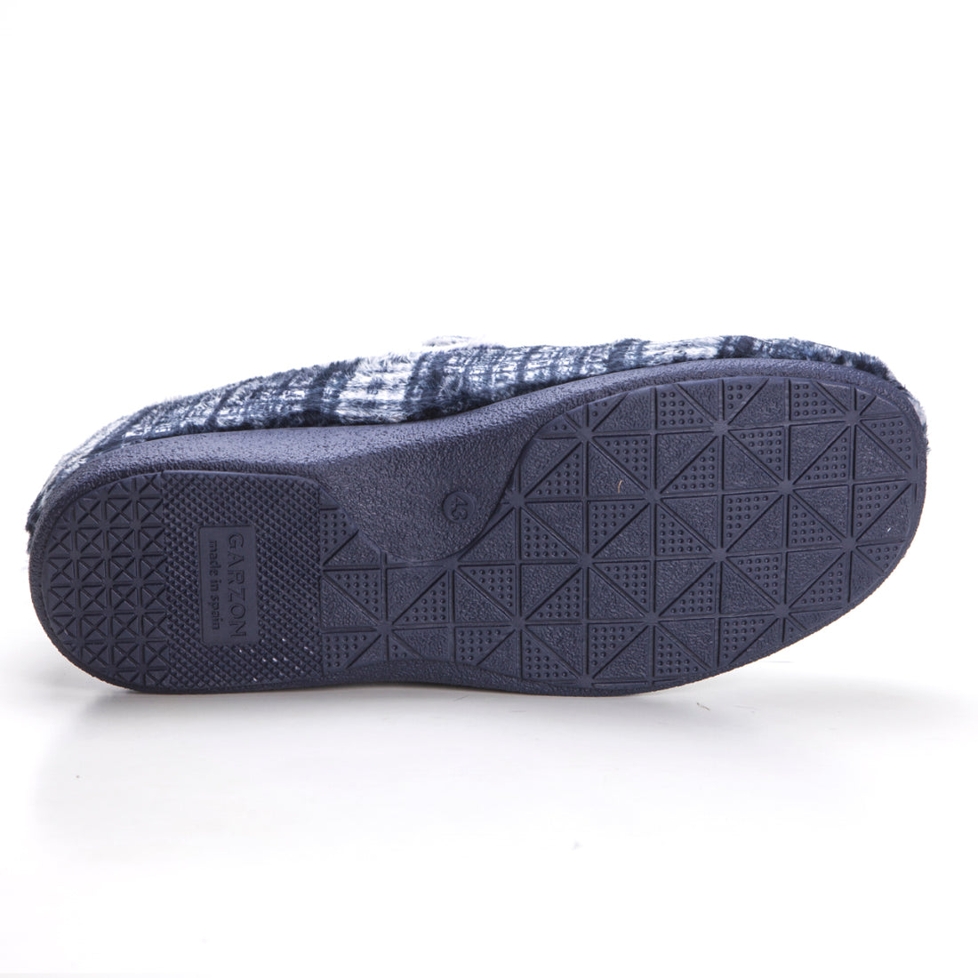 Garzón 6501.292 Zapatilla de ir por casa cerrada de cuadros marino.
