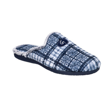 Garzón 6001.292 Zapatilla de ir por casa hombre destalonada cuadros marino