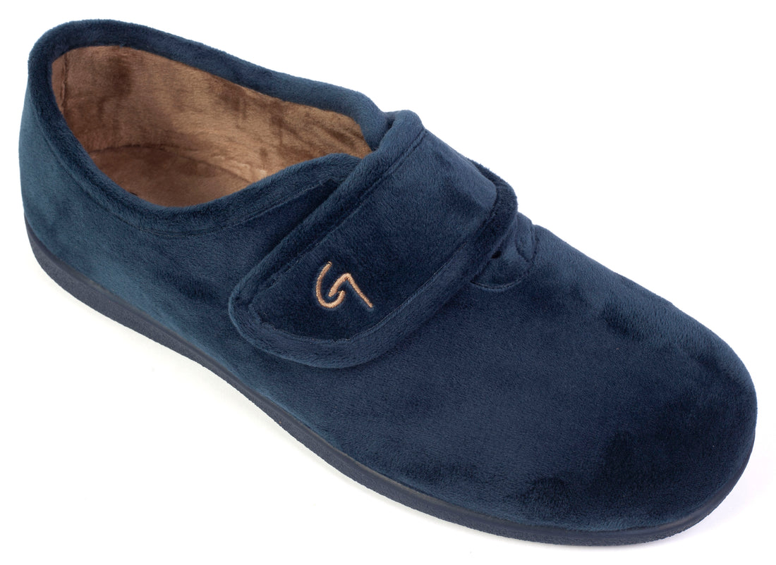 Garzón 6632.247 Zapatilla de ir por casa hombre cerrada con velcro marino