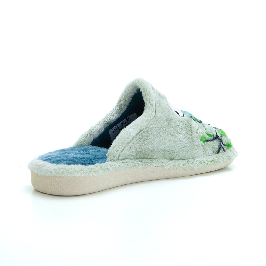 Garzón P496.275 Zapatilla de estar por casa destalonada buhos musgo