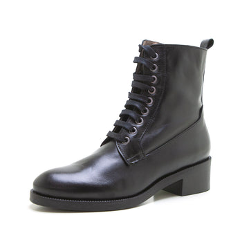 Patricia Miller 6403 Bota militar con tacón bajo negro.