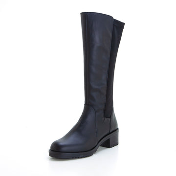 Valerias 2331 Bota elástico gemelo tacón medio negro.