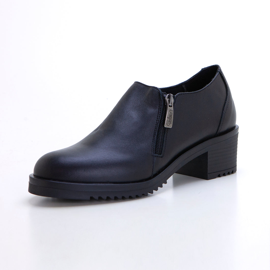 Valerias 2320 Zapato abotinado con cremallera negro.