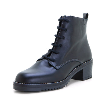 Valerias 2326 Botín cordones tacón bajo negro.