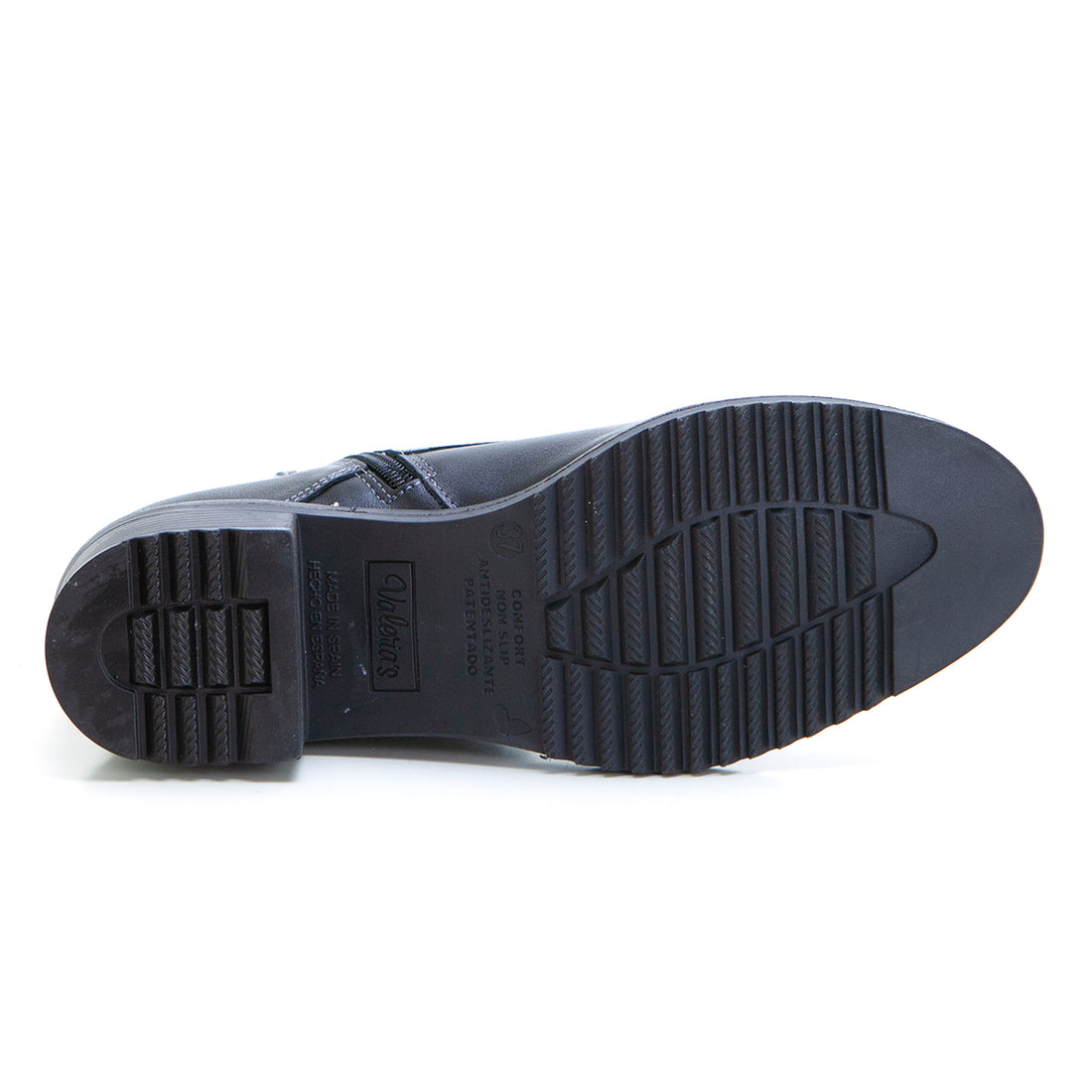 Valerias 2326 Botín cordones tacón bajo negro.