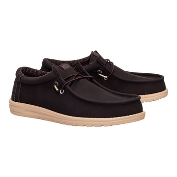 HEYDUDE Wally Classic Mocasín tipo wallaby con cordones marrón.