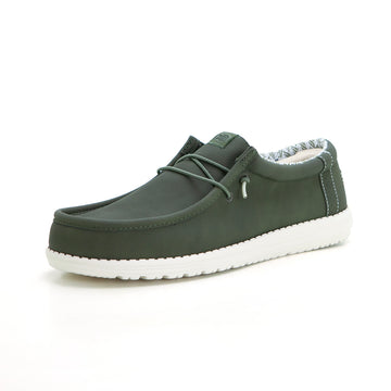 HEYDUDE Wally Classic Mocasín tipo wallaby con cordones olive.