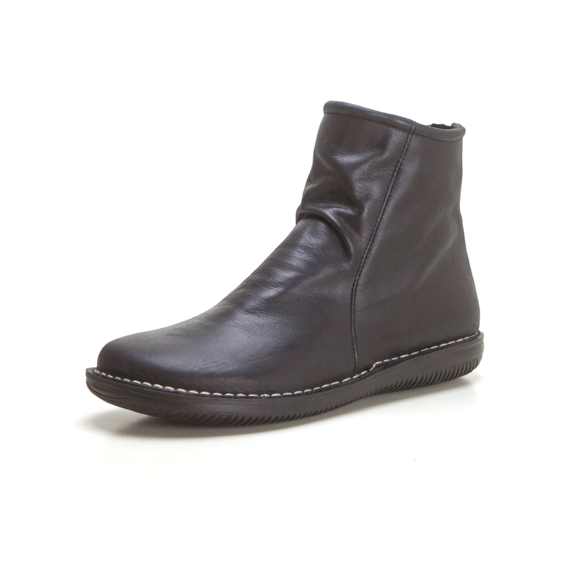 Chacal 7236 Botín plano cremallera negro.
