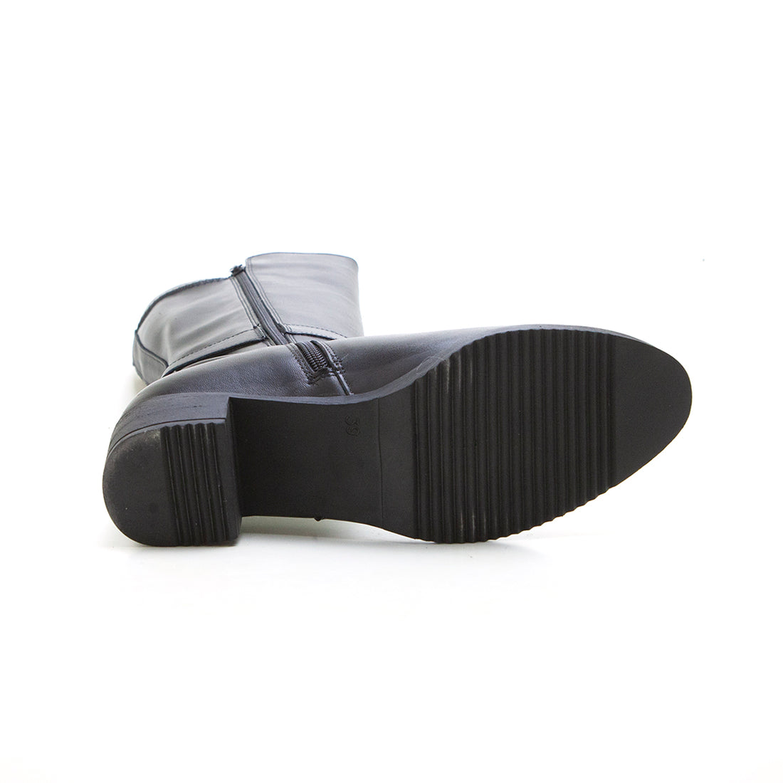 Treintas 1304 Bota alta de mujer tacón medio negro.