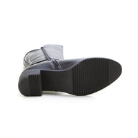 Treintas 1304 Bota alta de mujer tacón medio negro.