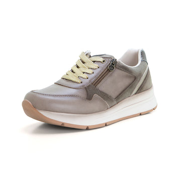 Treintas 4467 Zapato deportivo cremallera taupe.