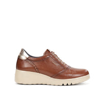 Fluchos F2096 Zapato deportivo de cuña con cordones elásticos cuero.