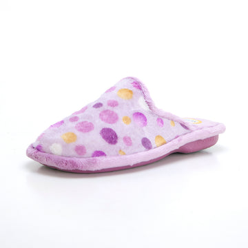 BioRelax 4670 Zapatilla de estar por casa destalonada lunares malva