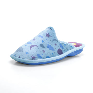 BioRelax 4665 Zapatilla de estar por casa destalonada estrellas oceano