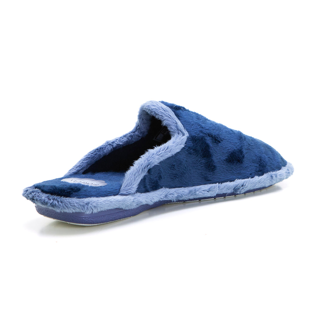 BioRelax 1417 Zapatilla de estar por casa destalonada ribete marino.