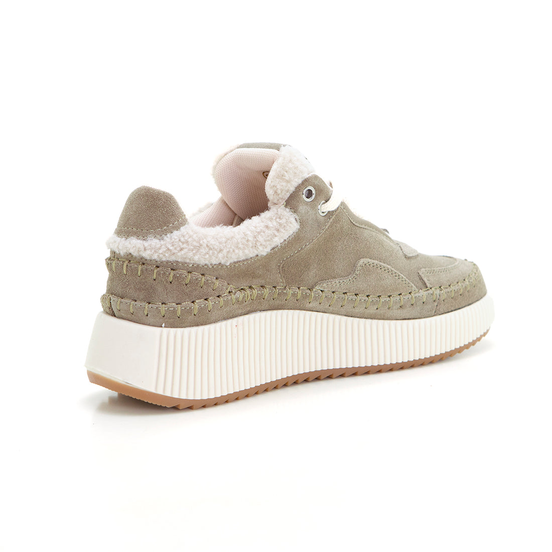 Kelara K41813 Zapatilla casual borreguito taupe