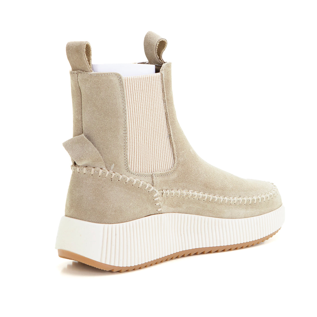 Kelara K41254 Botín cuña baja con pespuntes taupe