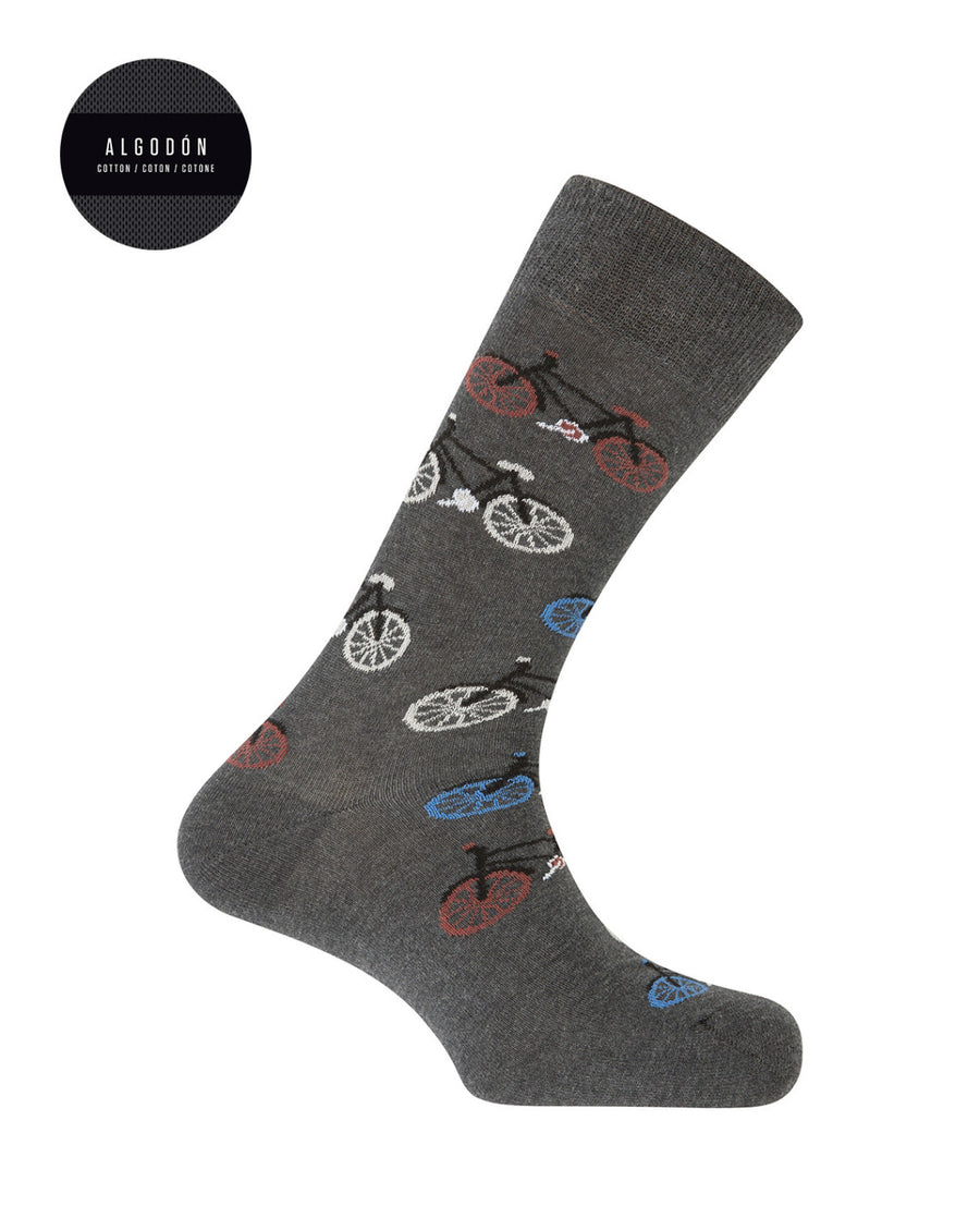 Punto Blanco 73909 Calcetines de algodón bicicletas gris.
