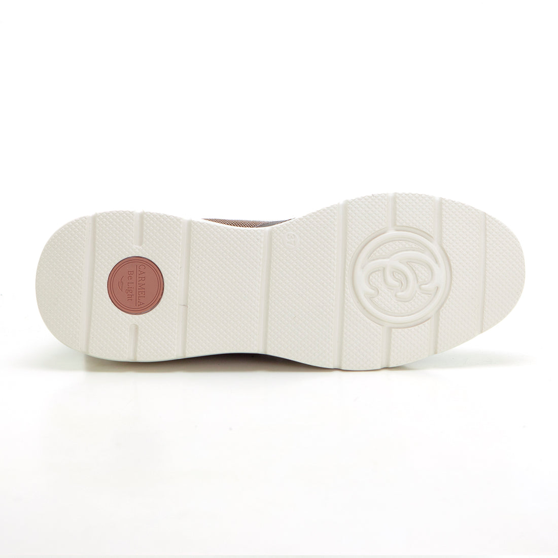 Carmela 162513 Deportiva casual cremallera taupe.