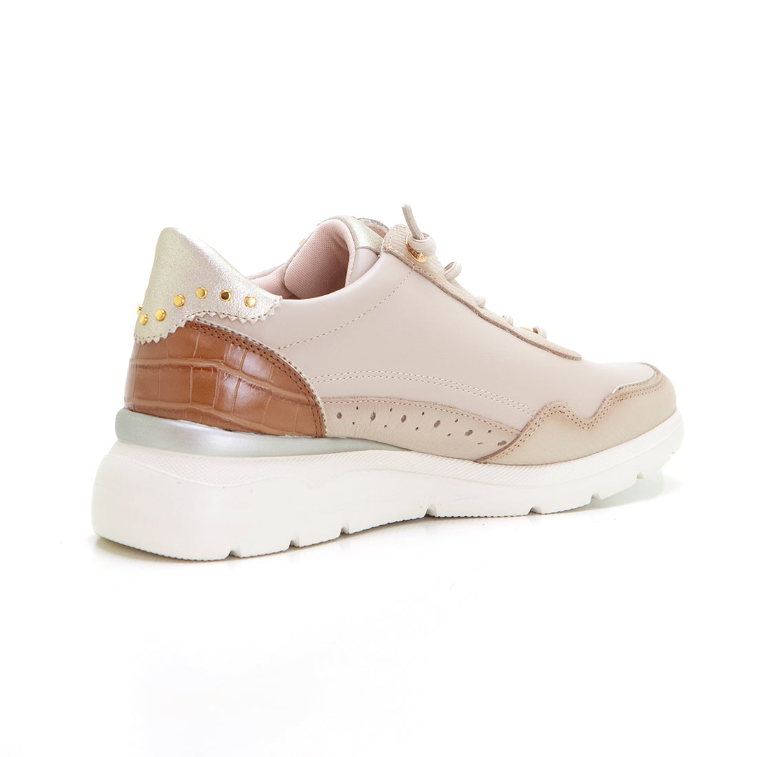 Carmela 162430 Deportiva casual cremallera beig.