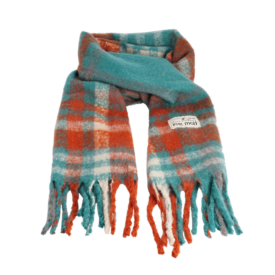 Pepe Moll 252810 Bufanda cuadros turquesa.