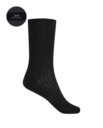 Punto Blanco 1530410 Calcetines 100% lana de canalé negro