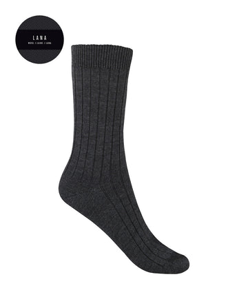 Punto Blanco 1531210 Calcetines de lana mercerizada de canalé gris