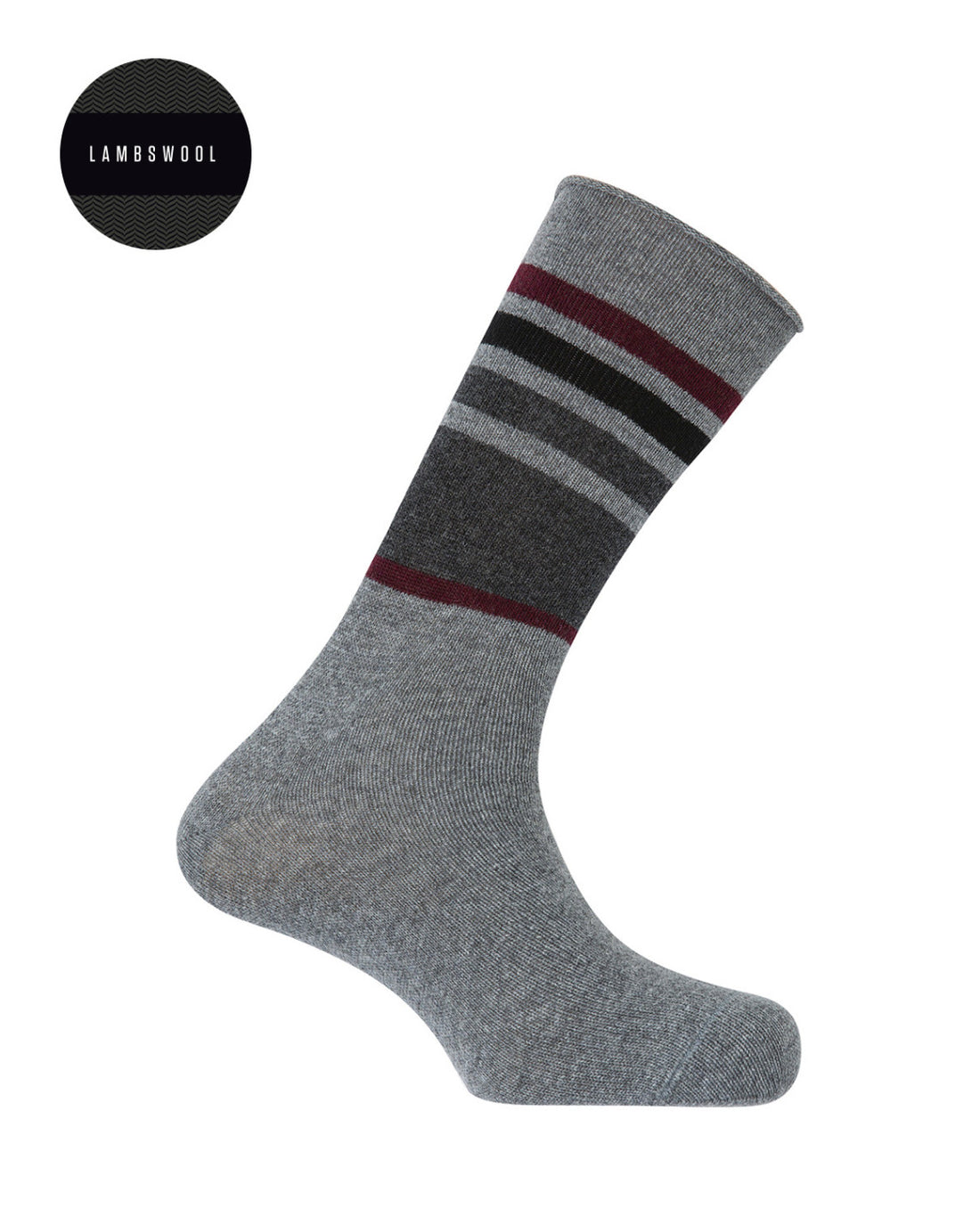 Punto Blanco 7705410 Calcetines de lambswool roulé - rayas gris