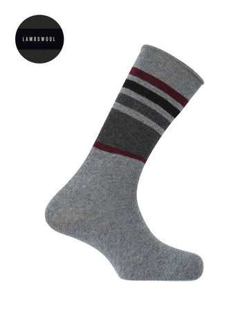 Punto Blanco 7705410 Calcetines de lambswool roulé - rayas gris