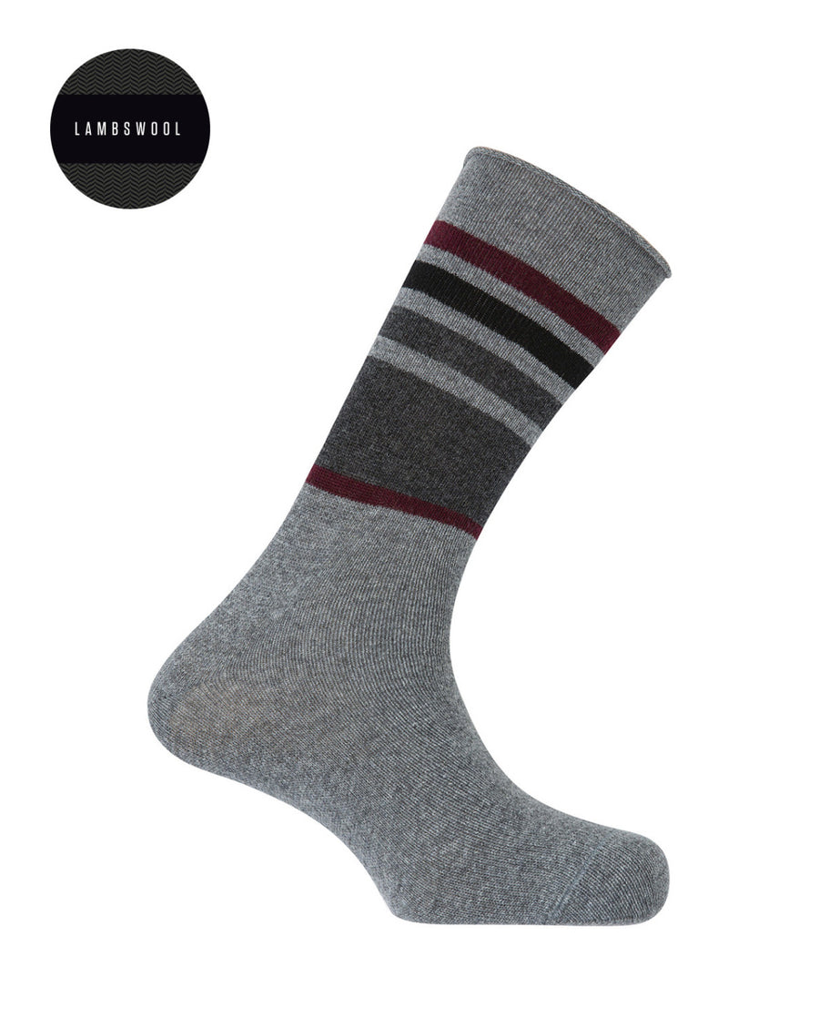 Punto Blanco 7705410 Calcetines de lambswool roulé - rayas gris