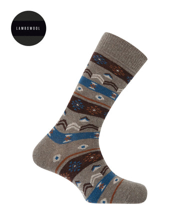 Punto Blanco 7705410 Calcetines de lambswool cenefas marrón