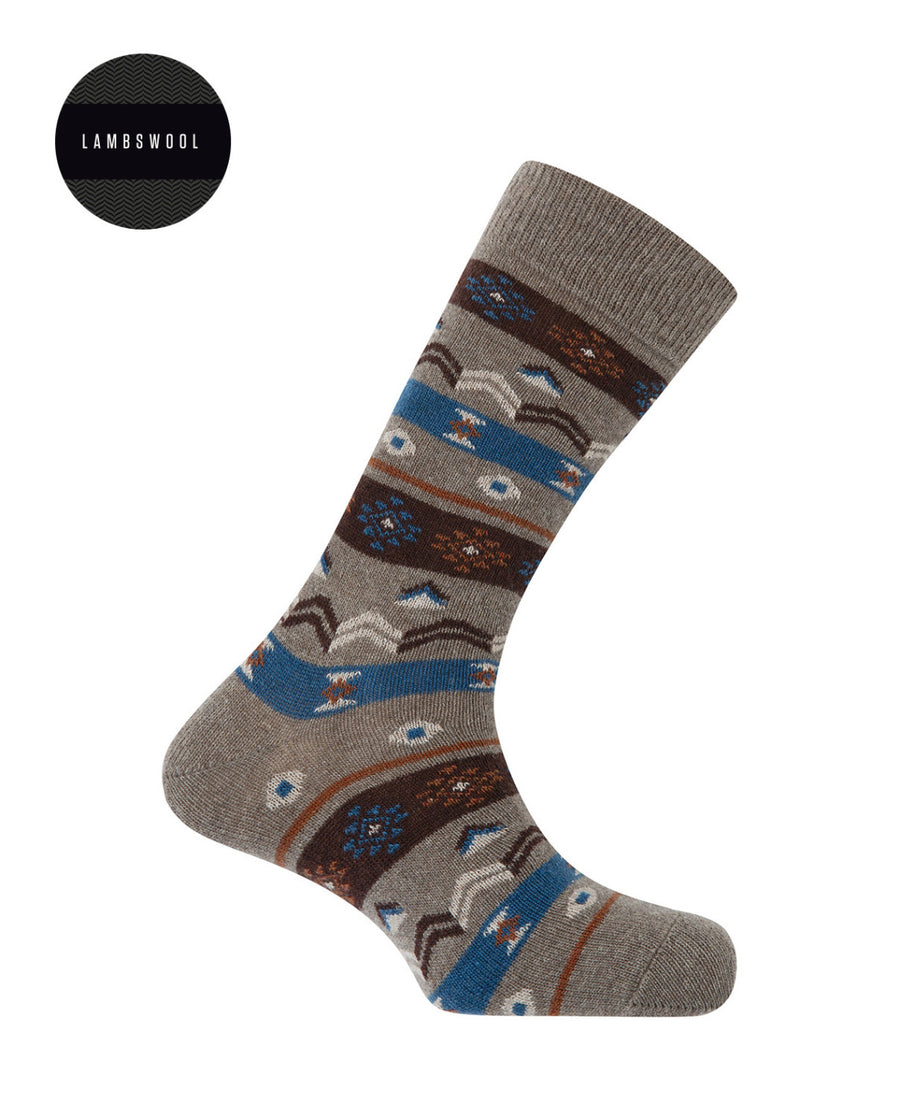 Punto Blanco 7705410 Calcetines de lambswool cenefas marrón