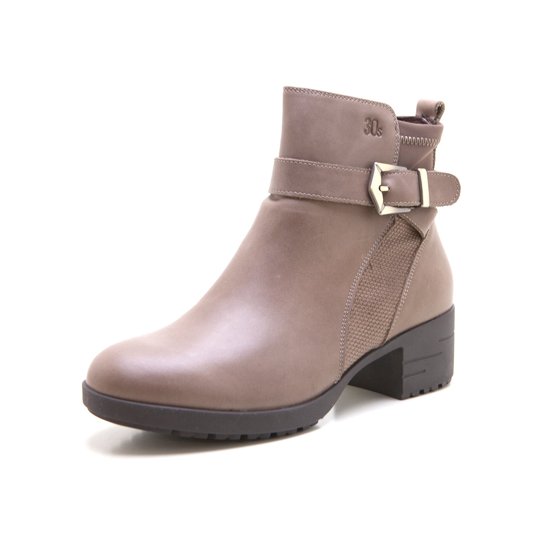 Treintas 4210 Botín de tacón medio negro taupe