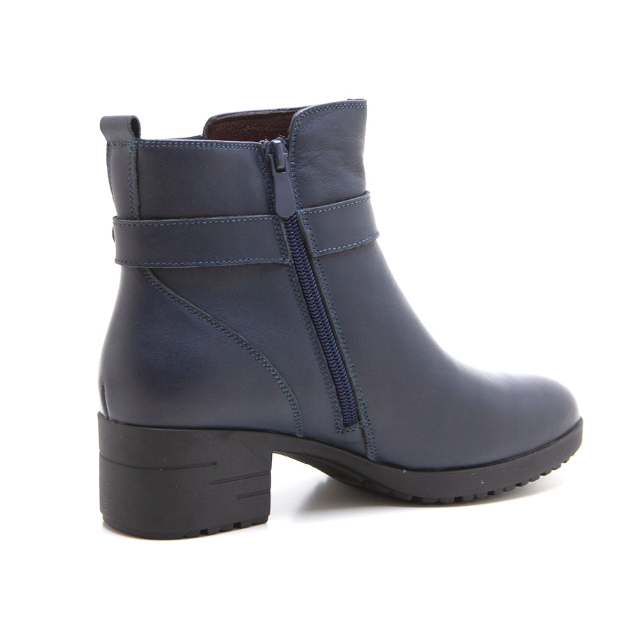 Treintas 4210 Botín de tacón medio negro marino