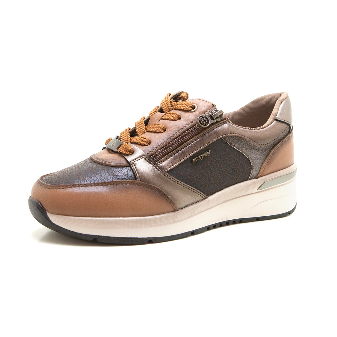 Treintas M4472 Zapato deportivo Waterproof cremallera cuero