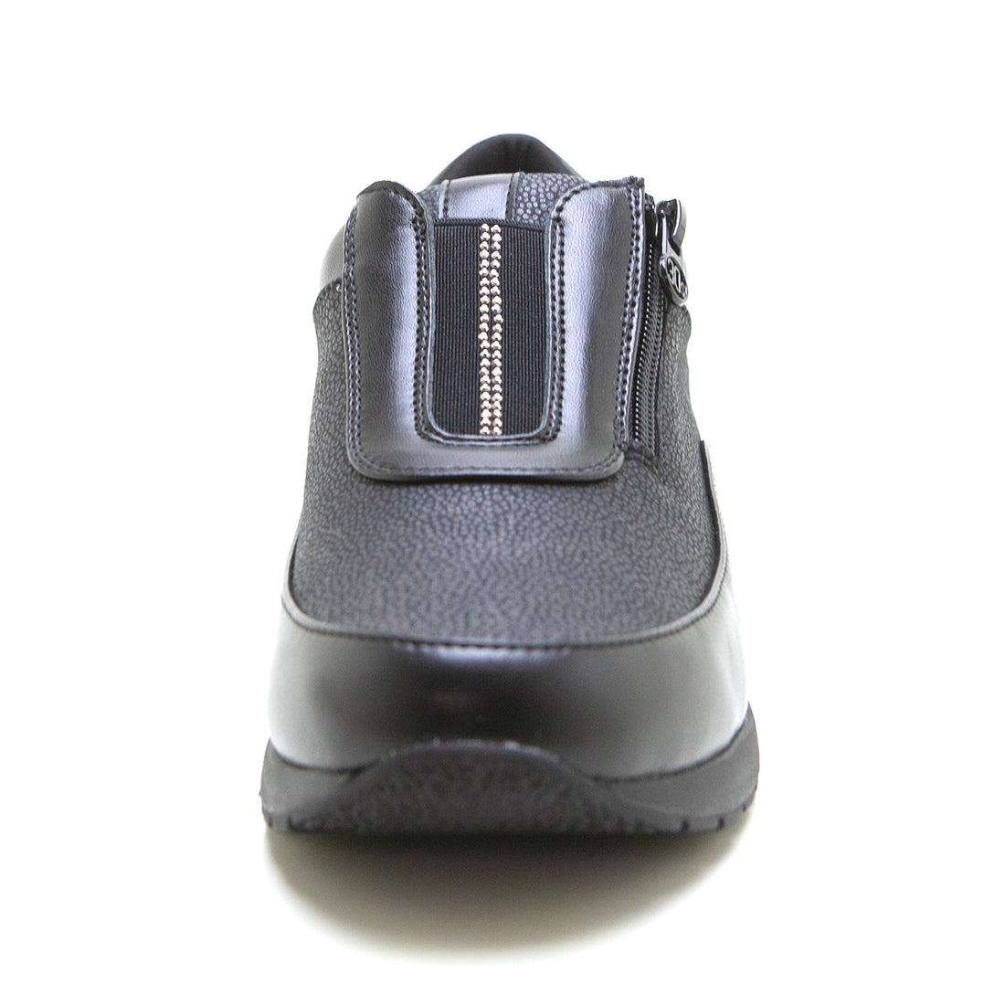 Treintas L4455 Zapato deportivo cremallera Lycra negro