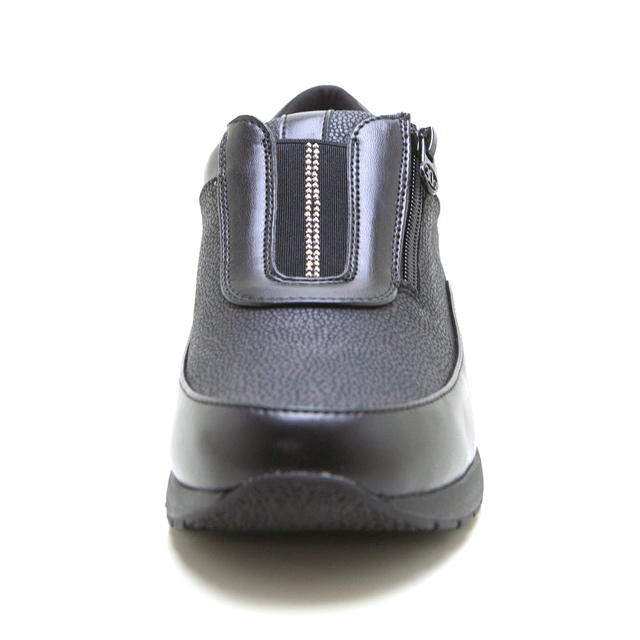 Treintas L4455 Zapato deportivo cremallera Lycra negro