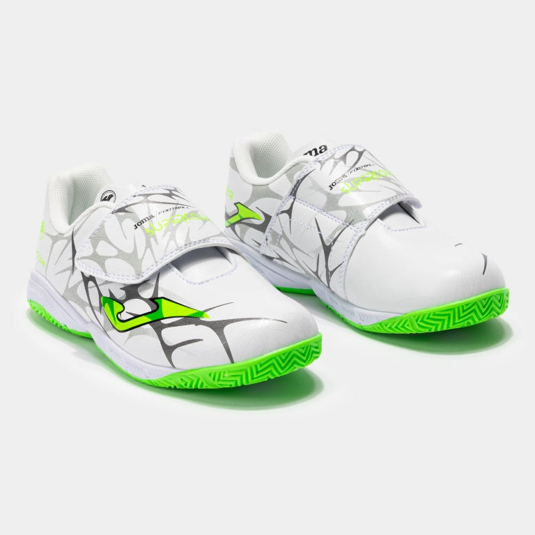 Joma Super Copa Zapatilla de fútbol sala con velcro indoor blanco verde