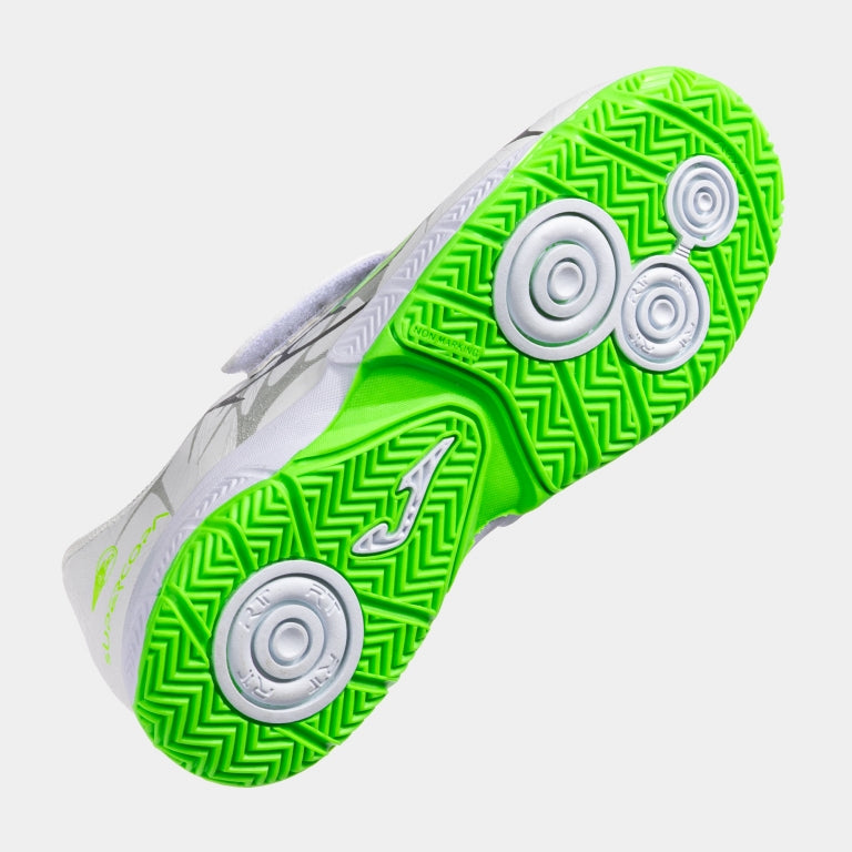 Joma Super Copa Zapatilla de fútbol sala con velcro indoor blanco verde