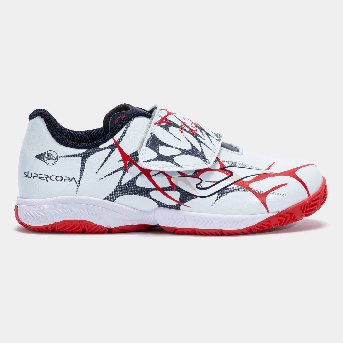Joma Super Copa Zapatilla de fútbol sala con velcro indoor blanco rojo