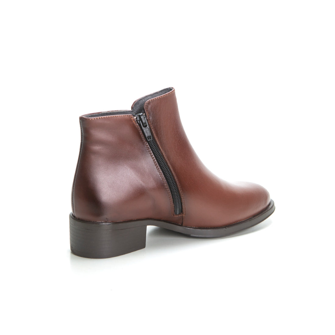 Chamby Botín liso negro de tacón bajo cuero