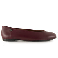 Chamby 635 Manoletina lisa de piel burdeos