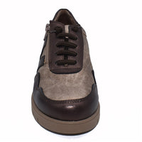 Chamby 18 Zapato sport cremallera marrón leopardo