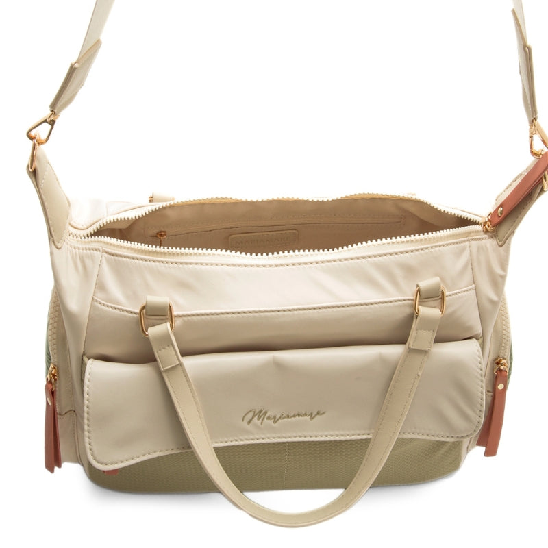 Mariamare Miras bolso crema kaki multibolsillos